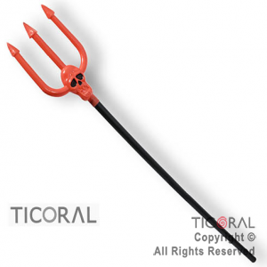 TRIDENTE CON CALAVERA ROJA HALLOWEEN x 1
